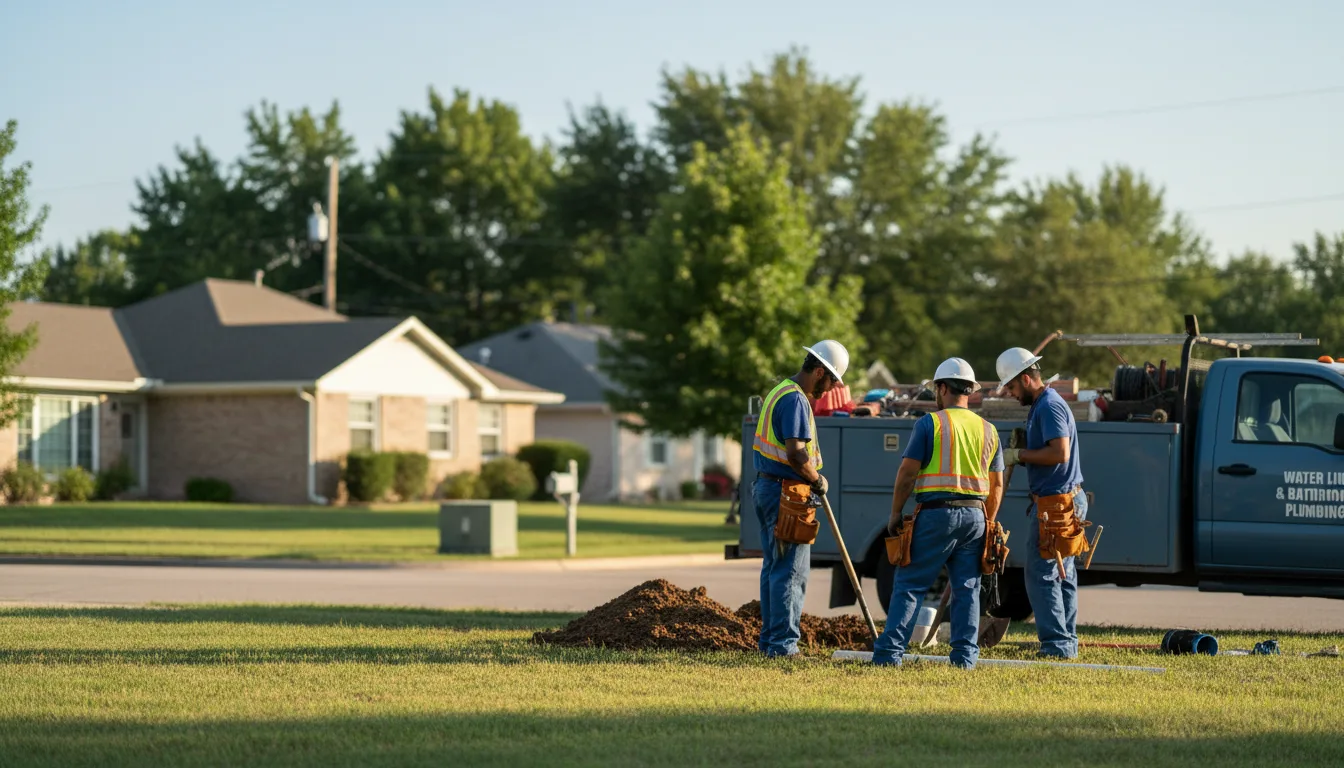 Residential water line and bathroom plumbing service in Strang, NE